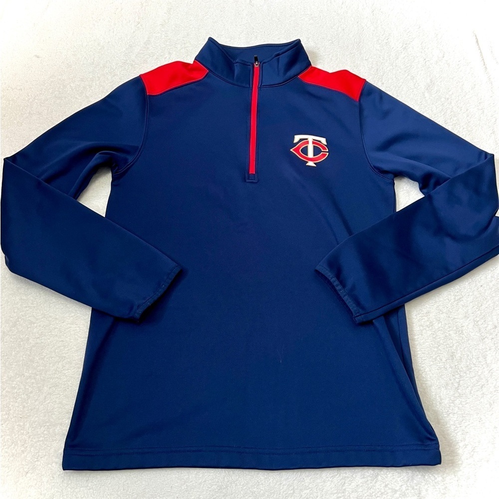 MLB Men's Minnesota Twins Quarter Zip Sweatshirt - Small